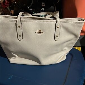Coach White Tote Bag